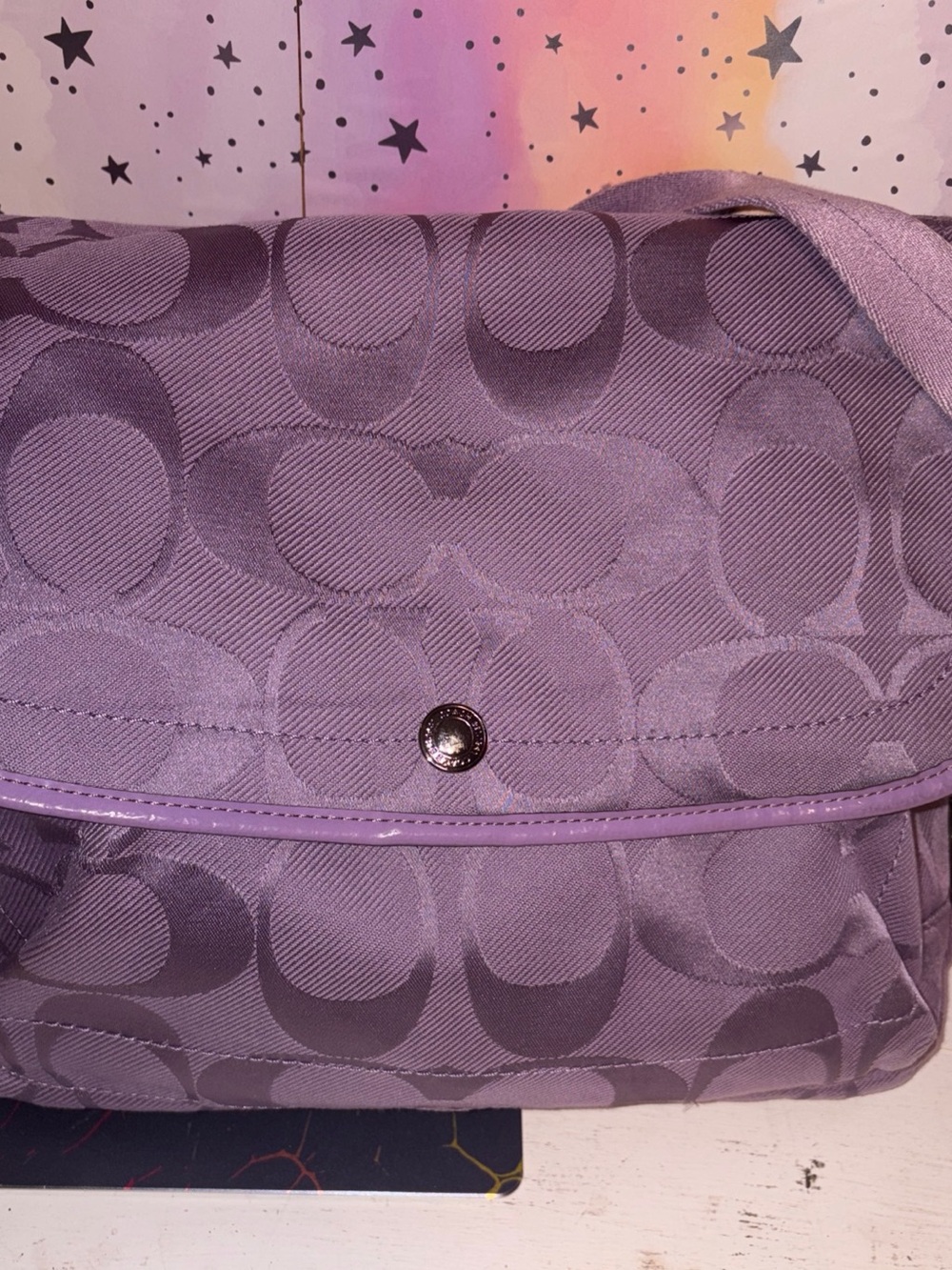 Coach Lavender Signature Jacquard Crossbody Bag